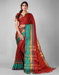 Maroon Weaving Silk Saree