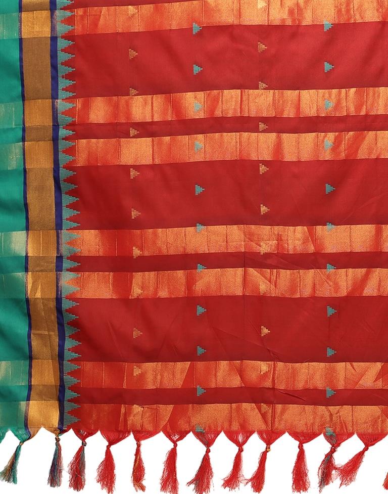 Maroon Weaving Silk Saree