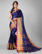 Navy Blue Weaving Silk Saree