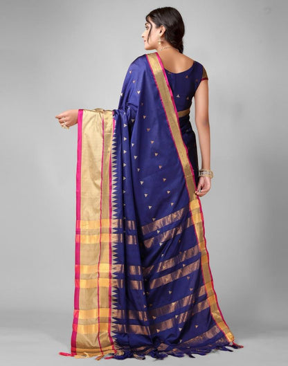 Navy Blue Weaving Silk Saree