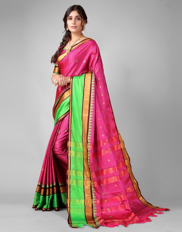 Rani Pink Banarasi Silk Saree