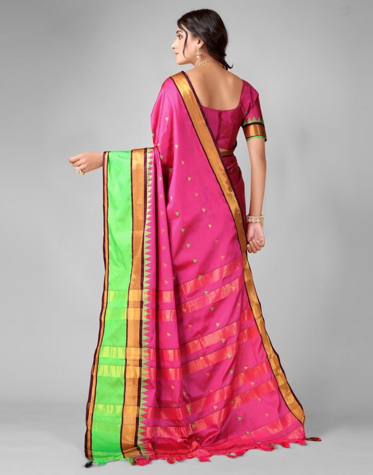 Rani Pink Banarasi Silk Saree