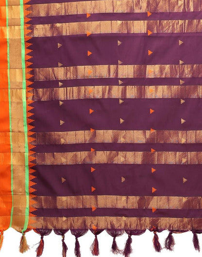 Dark Wine Weaving Silk Saree