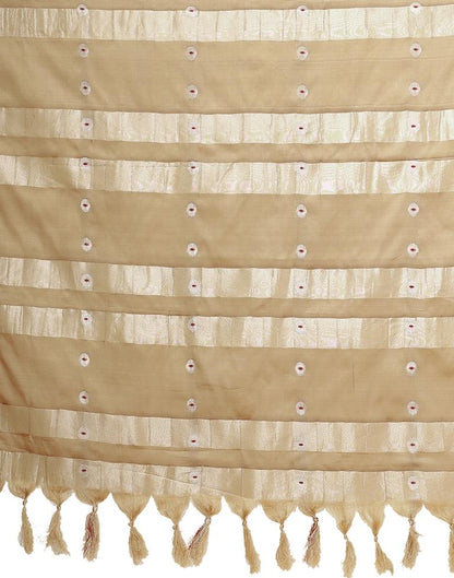 Beige Weaving Silk Saree