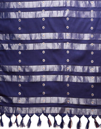 Navy Blue Weaving Silk Saree