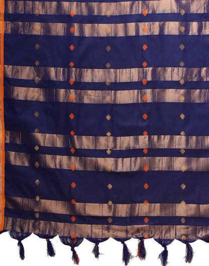 Navy Blue Weaving Silk Saree