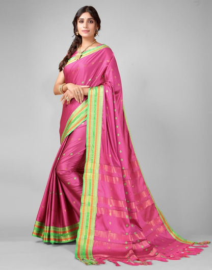 Rani Pink Weaving Silk Saree