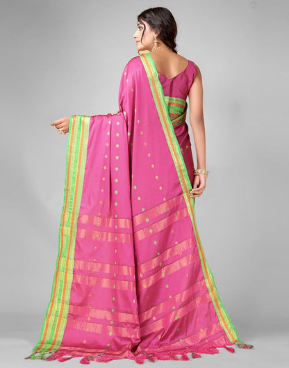Rani Pink Weaving Silk Saree