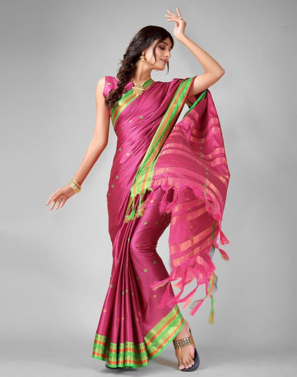 Rani Pink Weaving Silk Saree