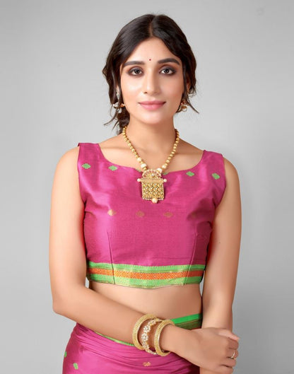 Rani Pink Weaving Silk Saree