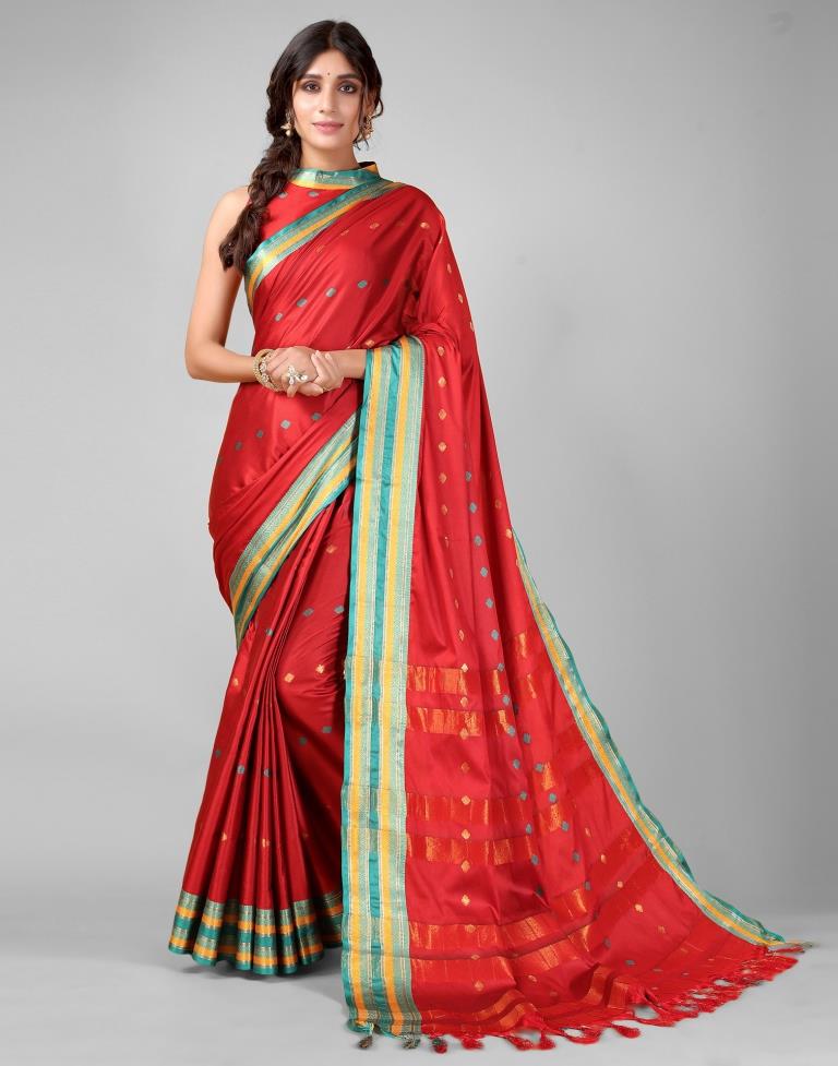 Red Weaving Silk Saree