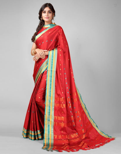 Red Weaving Silk Saree