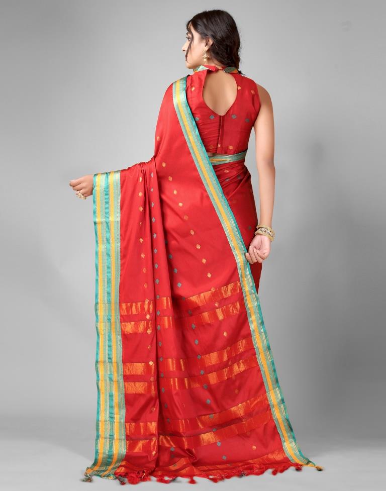 Red Weaving Silk Saree