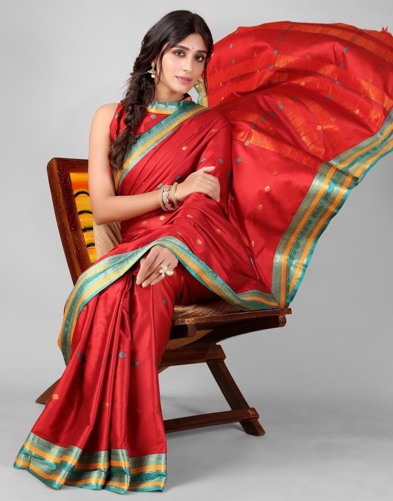 Red Weaving Silk Saree