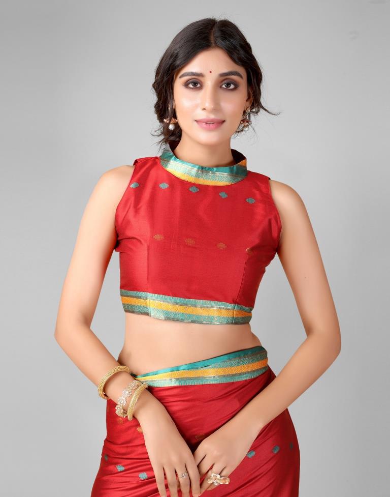 Red Weaving Silk Saree