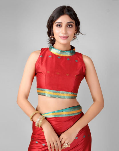 Red Weaving Silk Saree