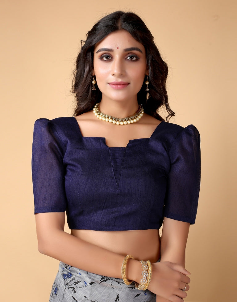 Grey Floral Cotton Saree | Sudathi