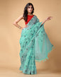 Light Blue Floral Cotton Saree | Sudathi