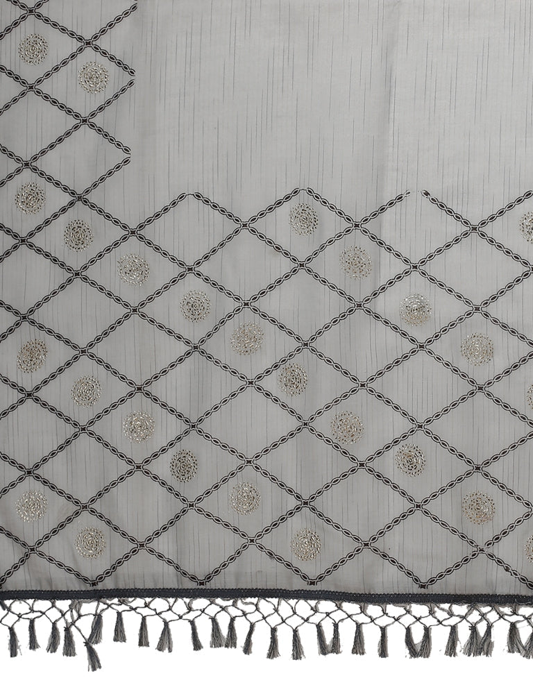 Grey Cotton Saree | Sudathi