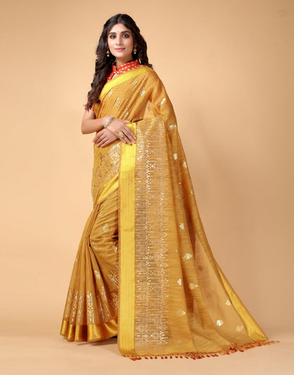 Turmeric Yellow Cotton Saree | Sudathi
