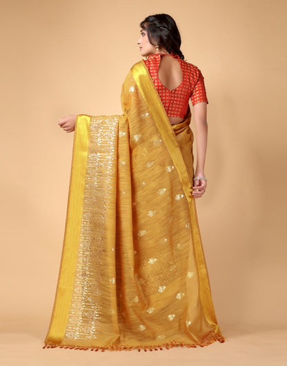 Turmeric Yellow Cotton Saree | Sudathi