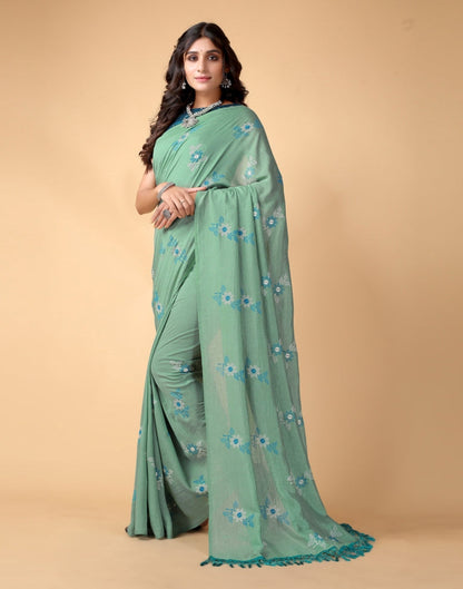 Dusty Green Silk Saree | Sudathi