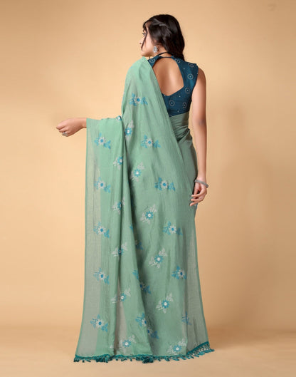 Dusty Green Silk Saree | Sudathi