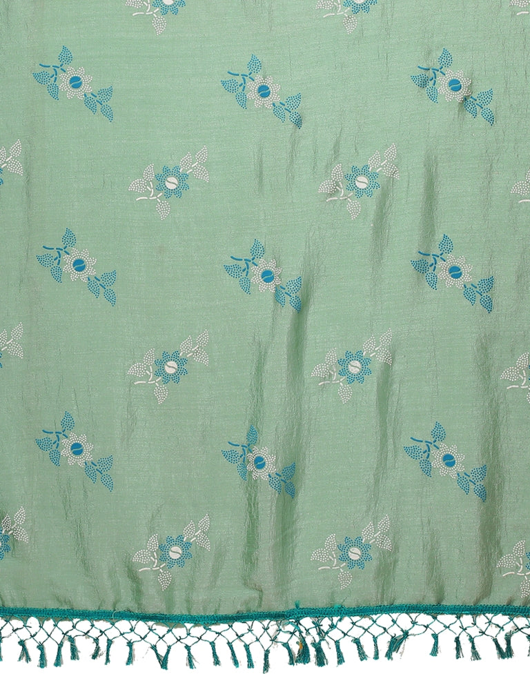 Dusty Green Silk Saree | Sudathi