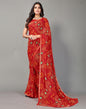 Red Bandhani Georgette Saree