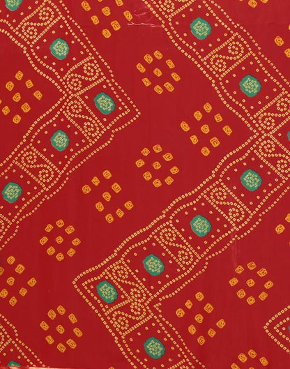 Red Bandhani Georgette Saree