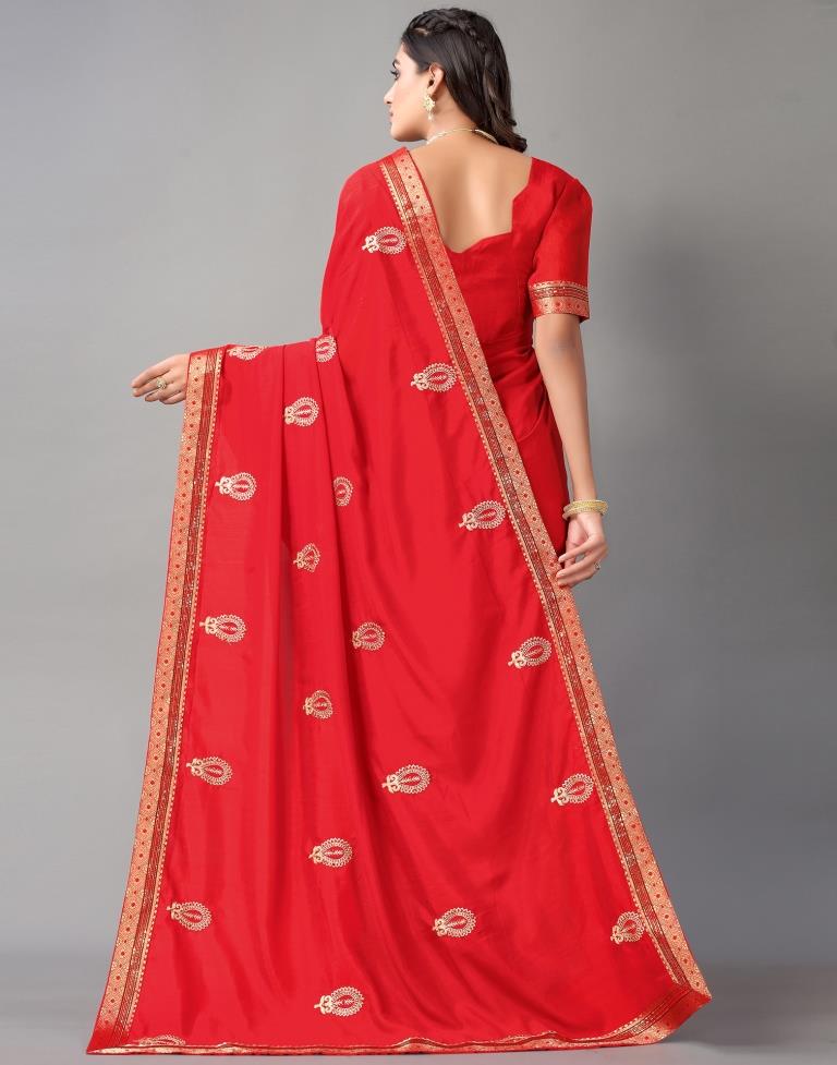 Red Embroidery Saree | Sudathi