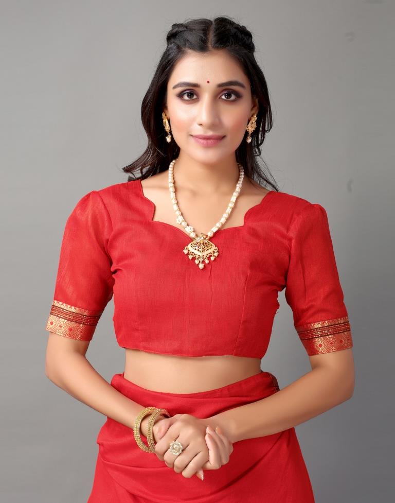 Red Embroidery Saree | Sudathi