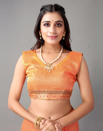 Light Orange Embroidery Saree | Sudathi