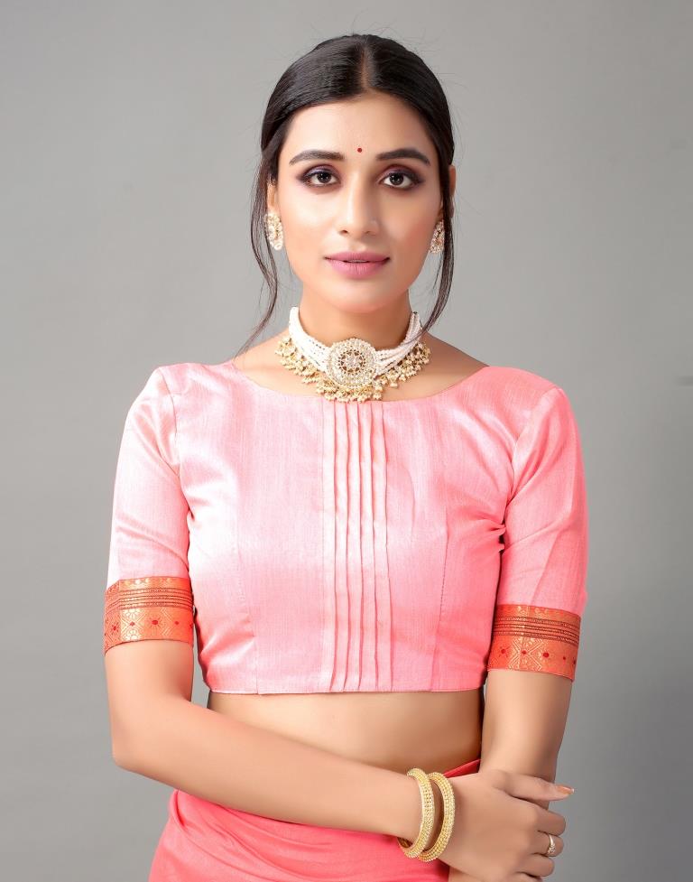 Rose Pink Embroidery Saree | Sudathi