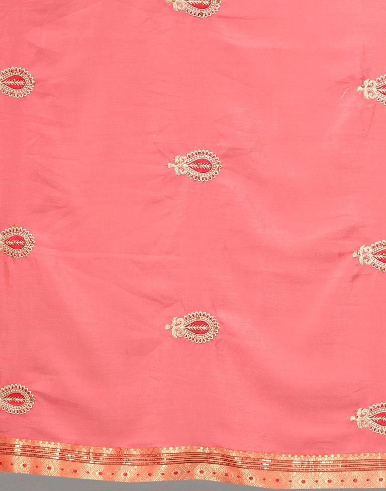 Rose Pink Embroidery Saree | Sudathi