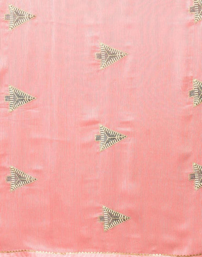 Light Pink Embroidery Chiffon Saree | Sudathi