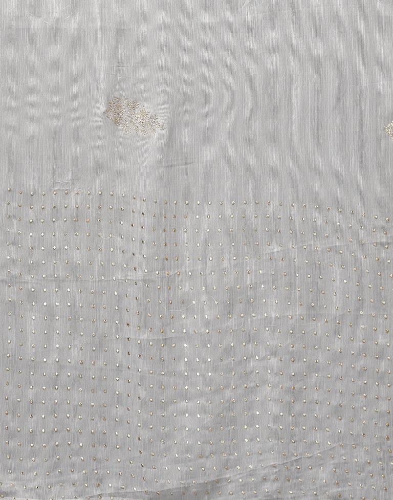 Light Grey Chiffon Saree | Sudathi