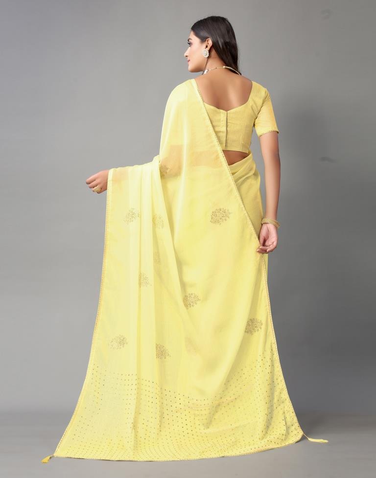 Light Yellow Chiffon Saree | Sudathi
