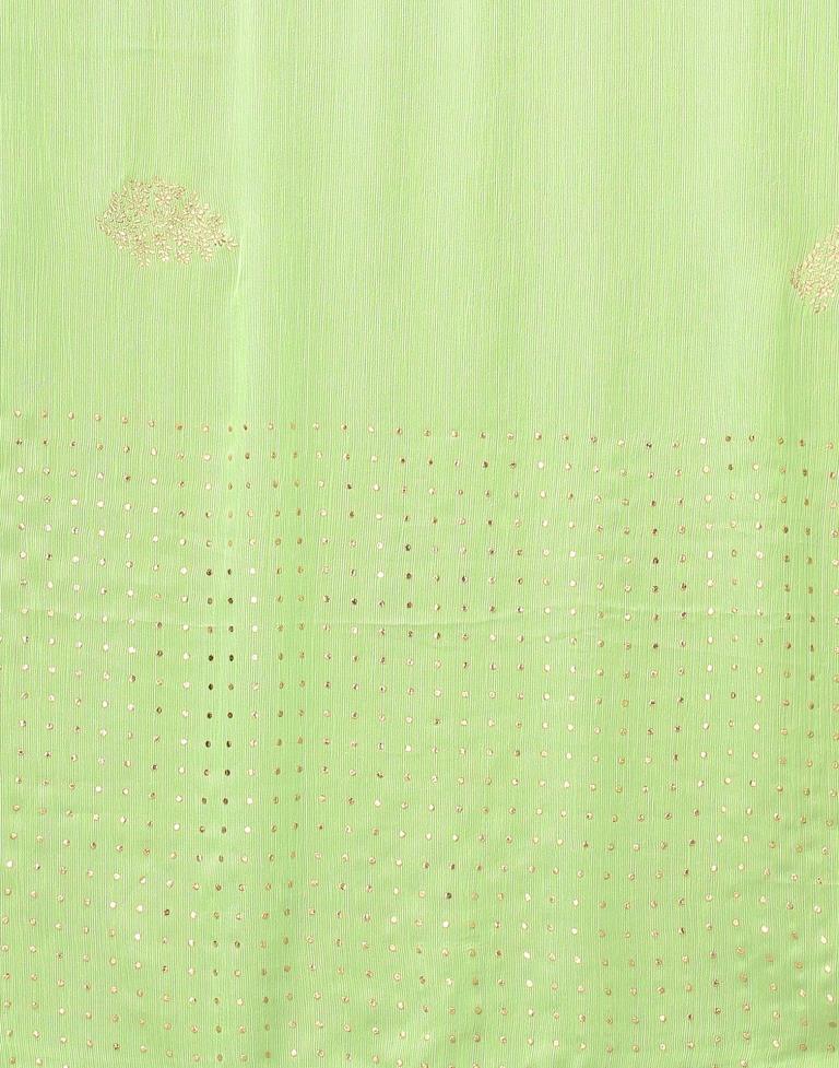 Pista Green Chiffon Saree | Sudathi