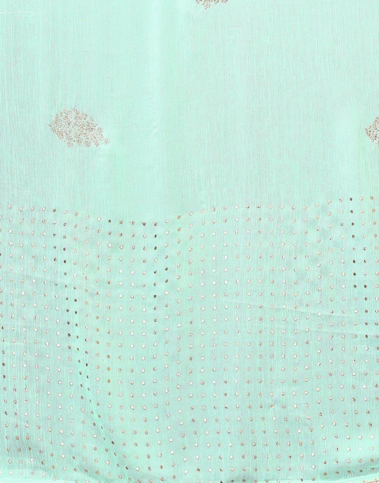 Light Aqua Blue Chiffon Saree | Sudathi