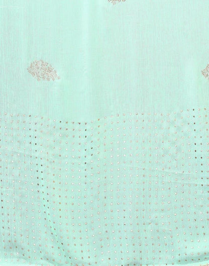 Light Aqua Blue Chiffon Saree | Sudathi