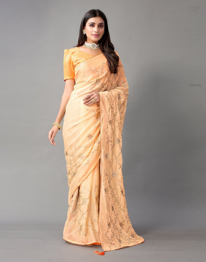 Peach Chiffon Saree | Sudathi