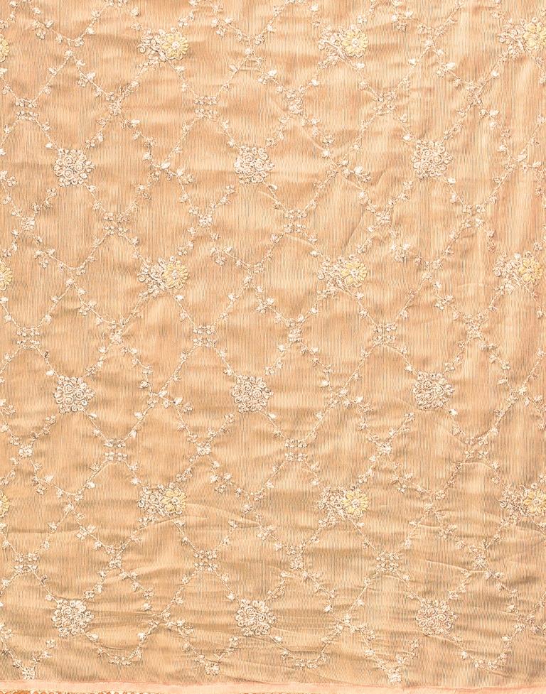 Peach Chiffon Saree | Sudathi