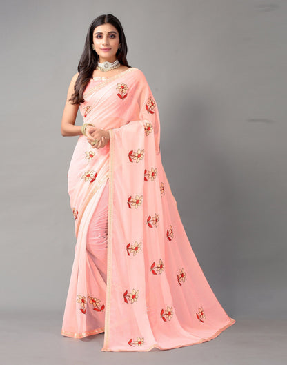Light Pink Chiffon Saree | Sudathi
