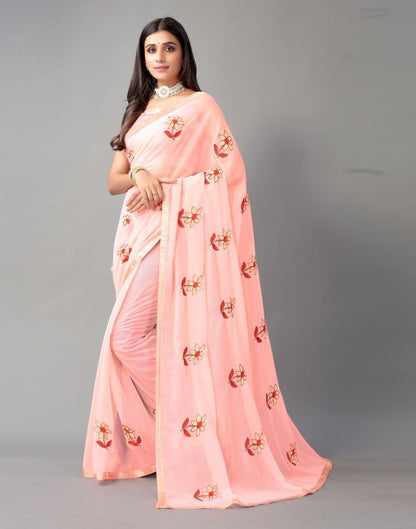 Light Pink Chiffon Saree | Sudathi
