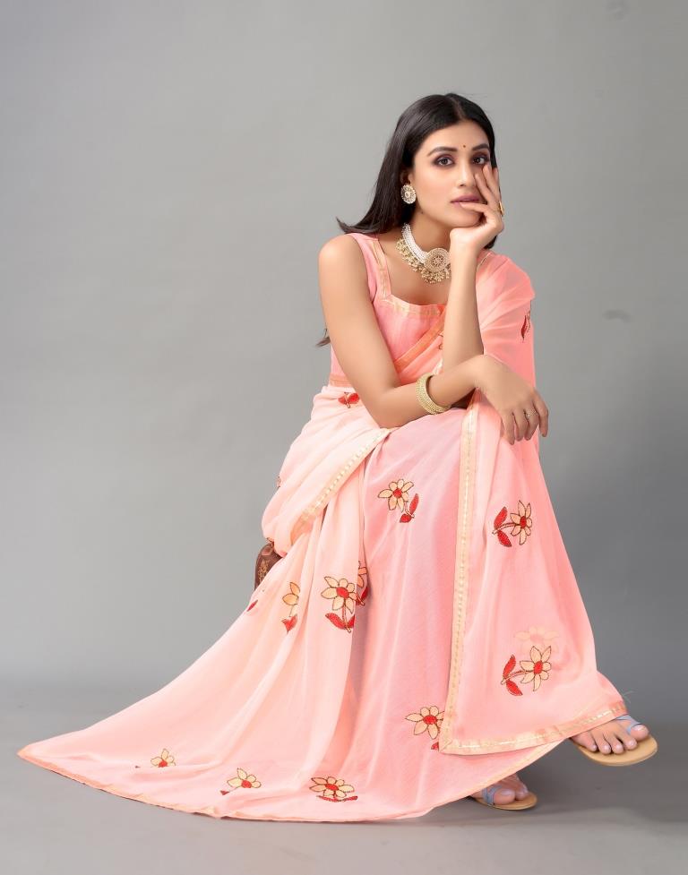 Light Pink Chiffon Saree | Sudathi
