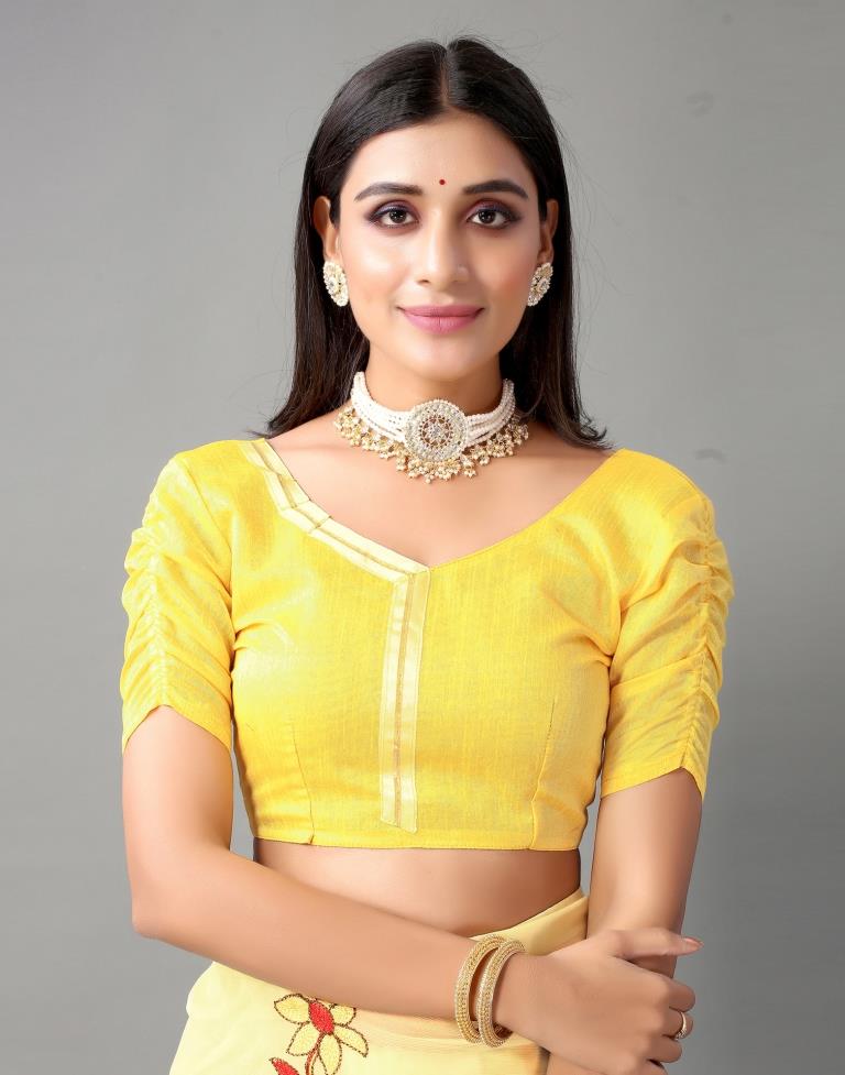 Light Yellow Chiffon Saree | Sudathi