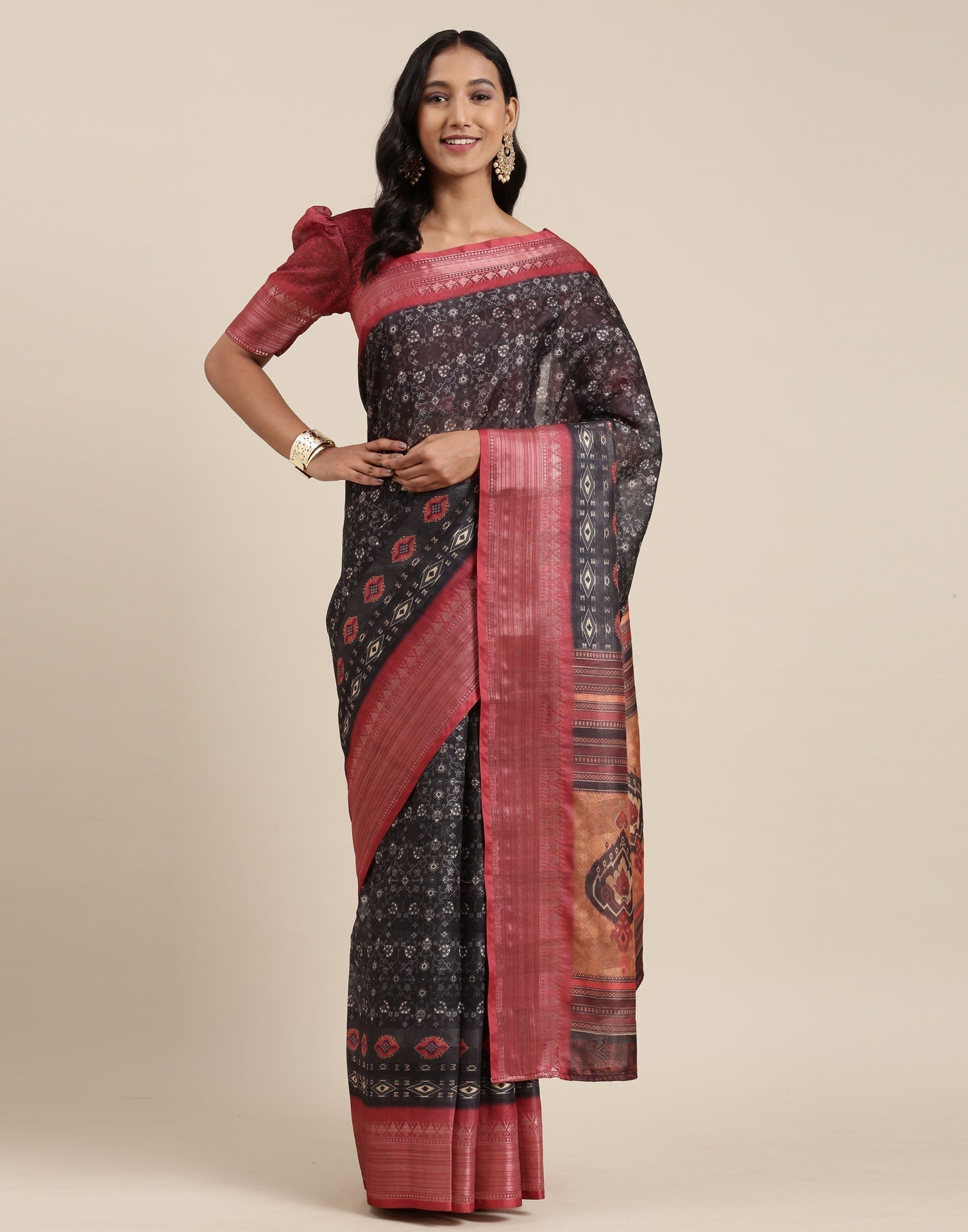 Black Viscose Saree | Sudathi