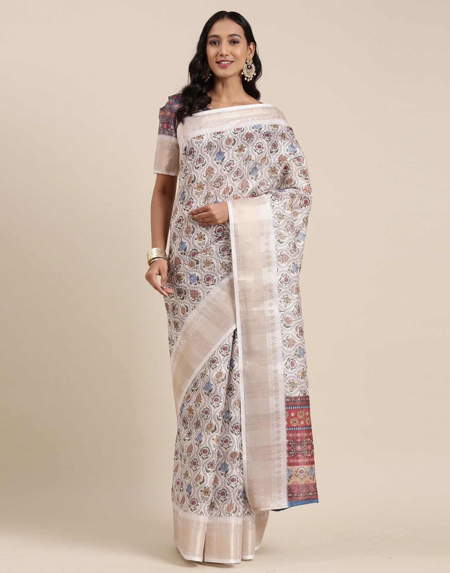 Off White Viscose Saree | Sudathi