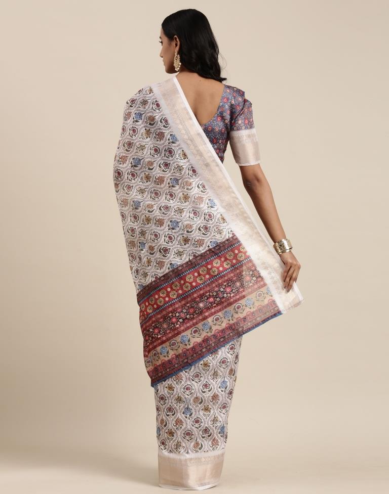 Off White Viscose Saree | Sudathi